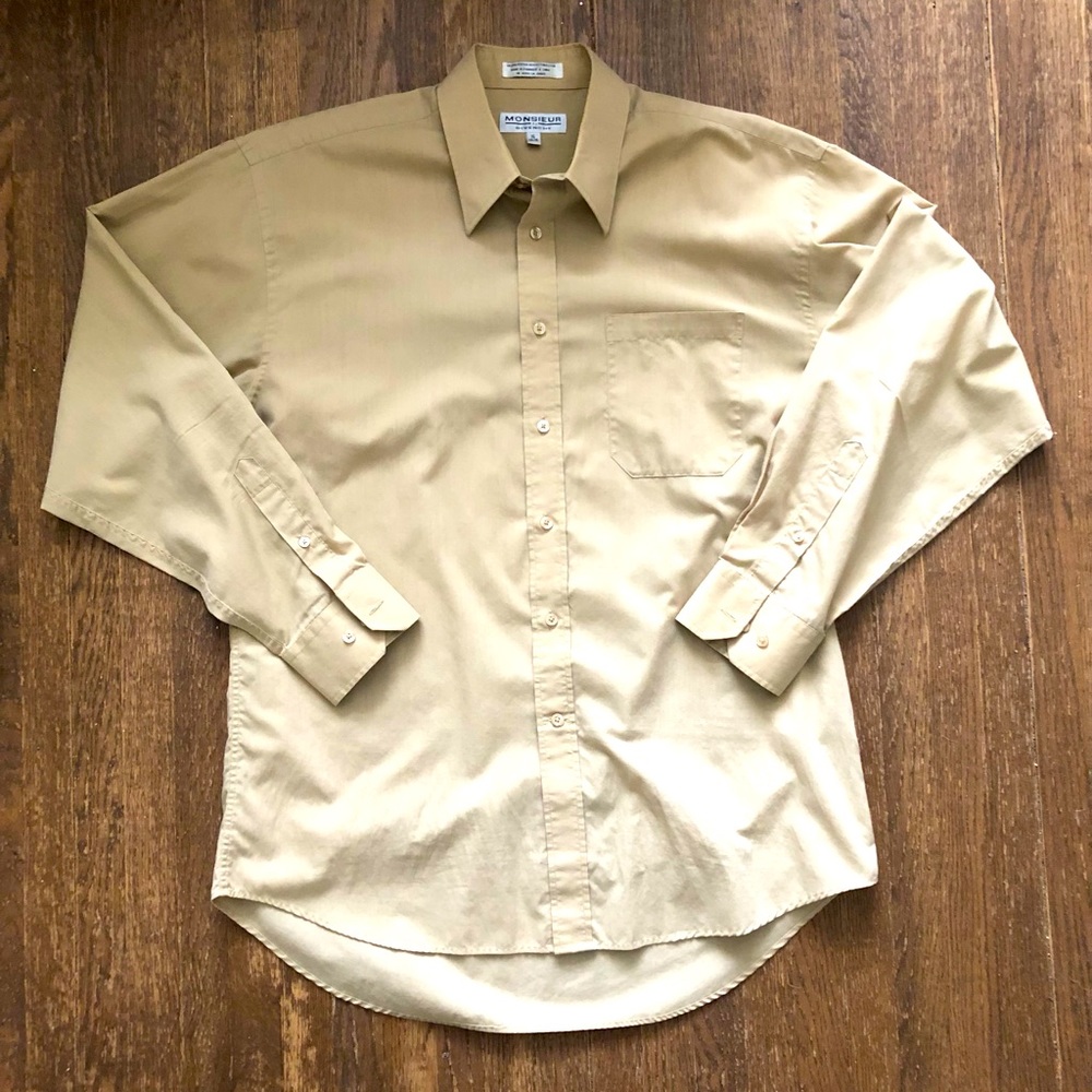 Givenchy button up shirt men’s XL beige MINT